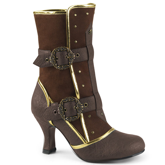 Funtasma Womens Boots. MATEY-205 Braune beunruhigte PU-Mikrofaser