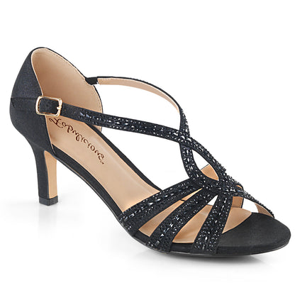 Fabulicious Frauenpumpen MISSY-03 BLK schimmernder Gewebe