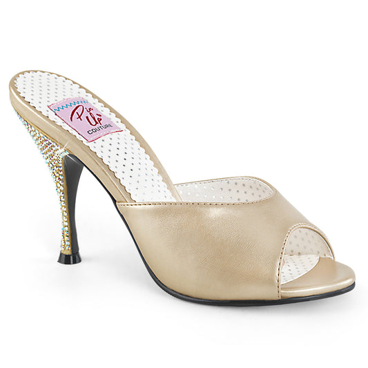 Pin Up Couture Frauenpumpen MONROE-05 Champagner-Faux-Leder