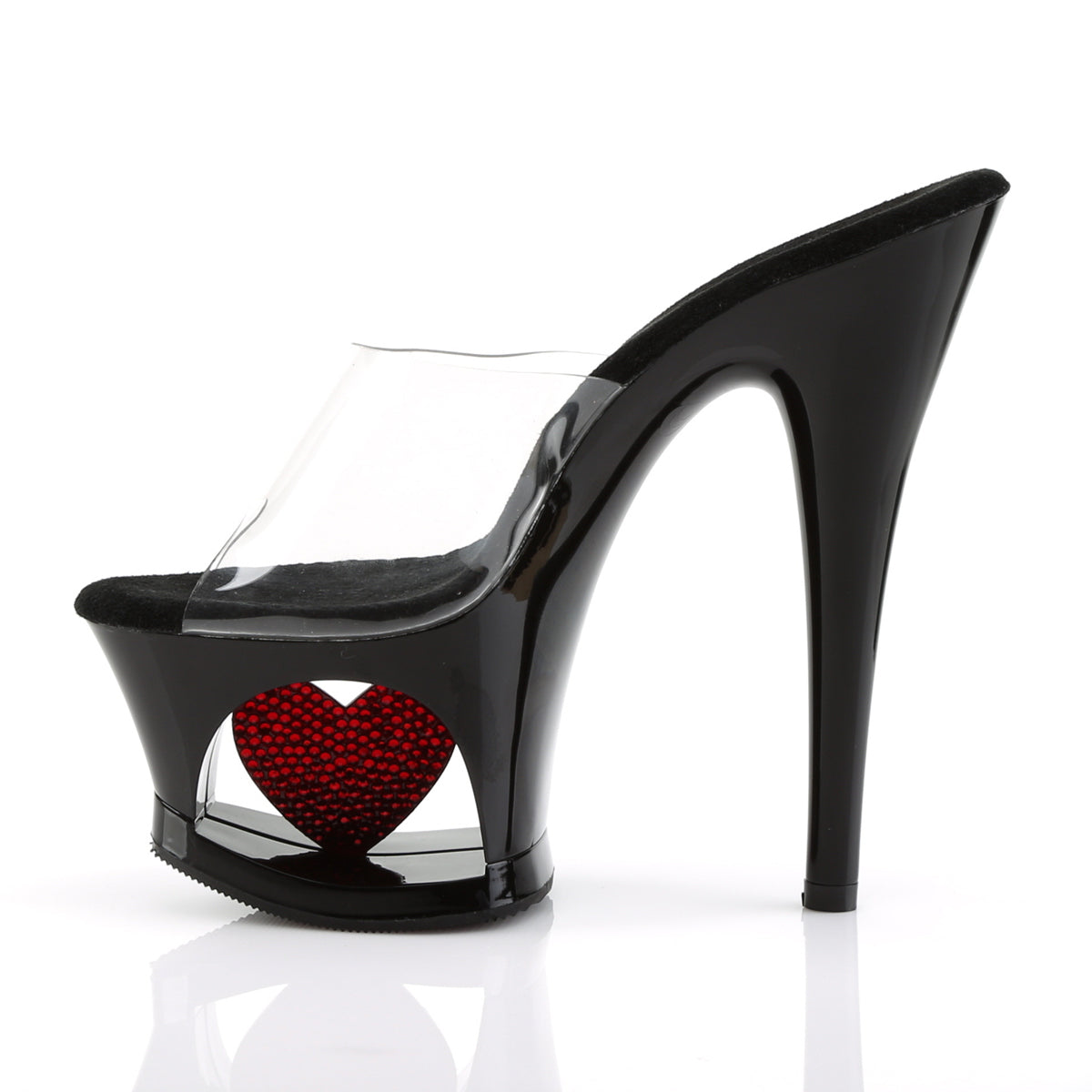 Pleaser Damen Sandalen MOON-701HRS CLR / BLK-rot