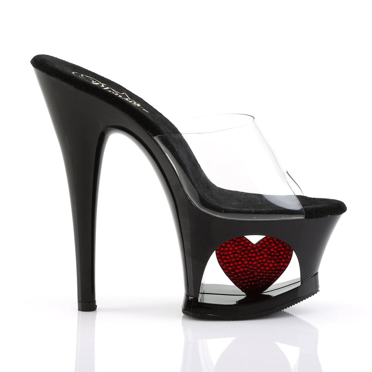 Pleaser Damen Sandalen MOON-701HRS CLR / BLK-rot