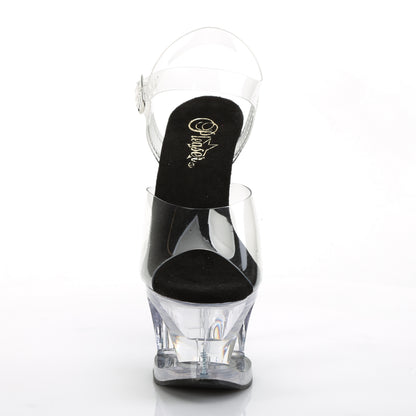 Pleaser Womens Sandals MOON-708 Clr-Blk/Clr