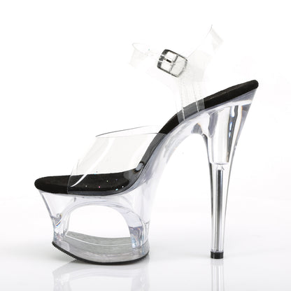 Pleaser Womens Sandals MOON-708 Clr-Blk/Clr