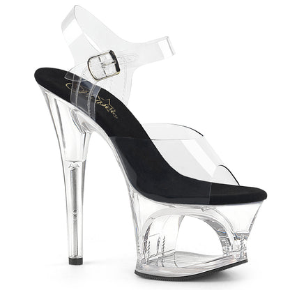 Pleaser Womens Sandals MOON-708 Clr-Blk/Clr