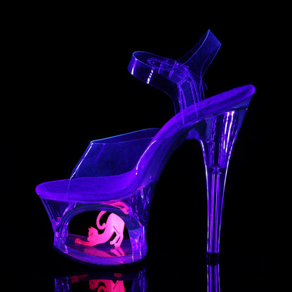 Pleaser Damen Sandalen MOON-708cat CLR / CLR-Neon Pink