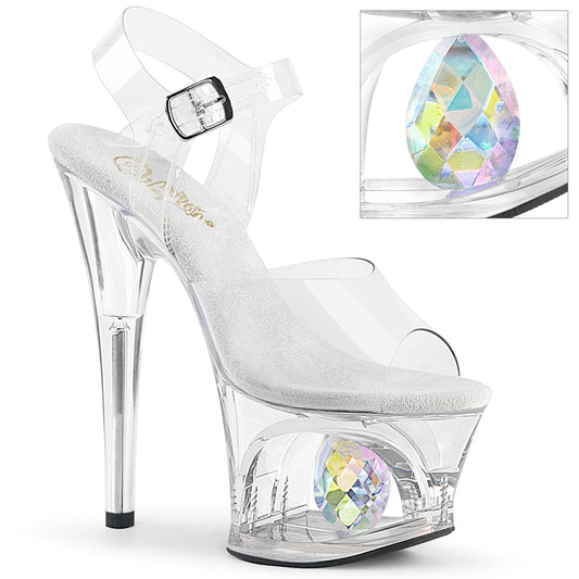 Pleaser Damen Sandalen MOON-708DIA CLR / CLR