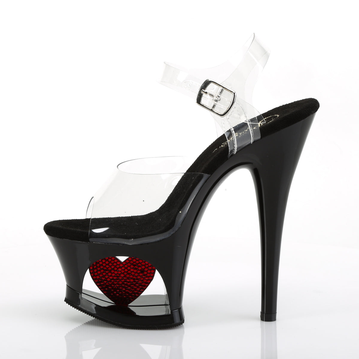 Pleaser Damen Sandalen MOON-708HRS CLR / BLK-rot