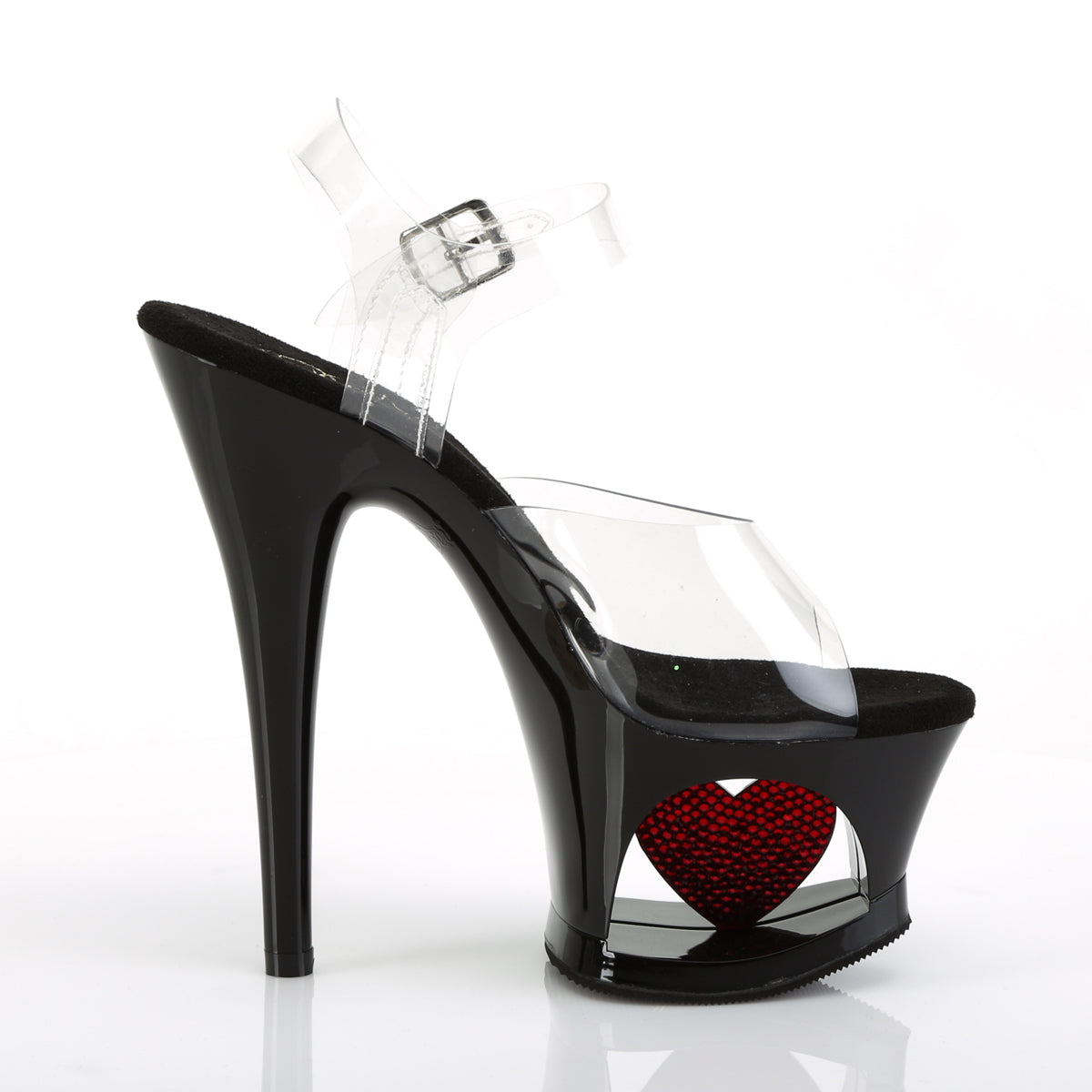 Pleaser Damen Sandalen MOON-708HRS CLR / BLK-rot
