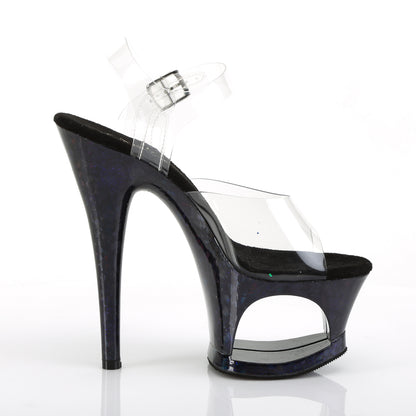 Pleaser Damen Sandalen MOON-708HSP Farbe / Midnight Blue Hologramm