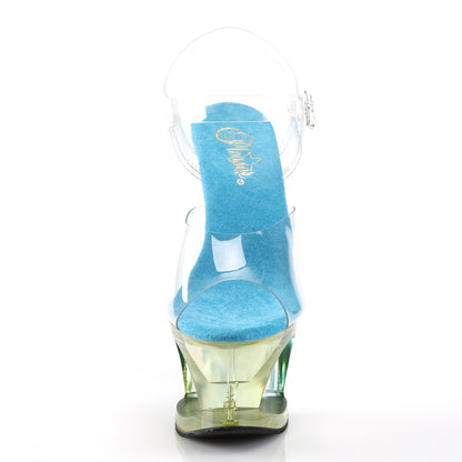 Pleaser Damen Sandalen MOON-708mct clr / lt. Blau getönt