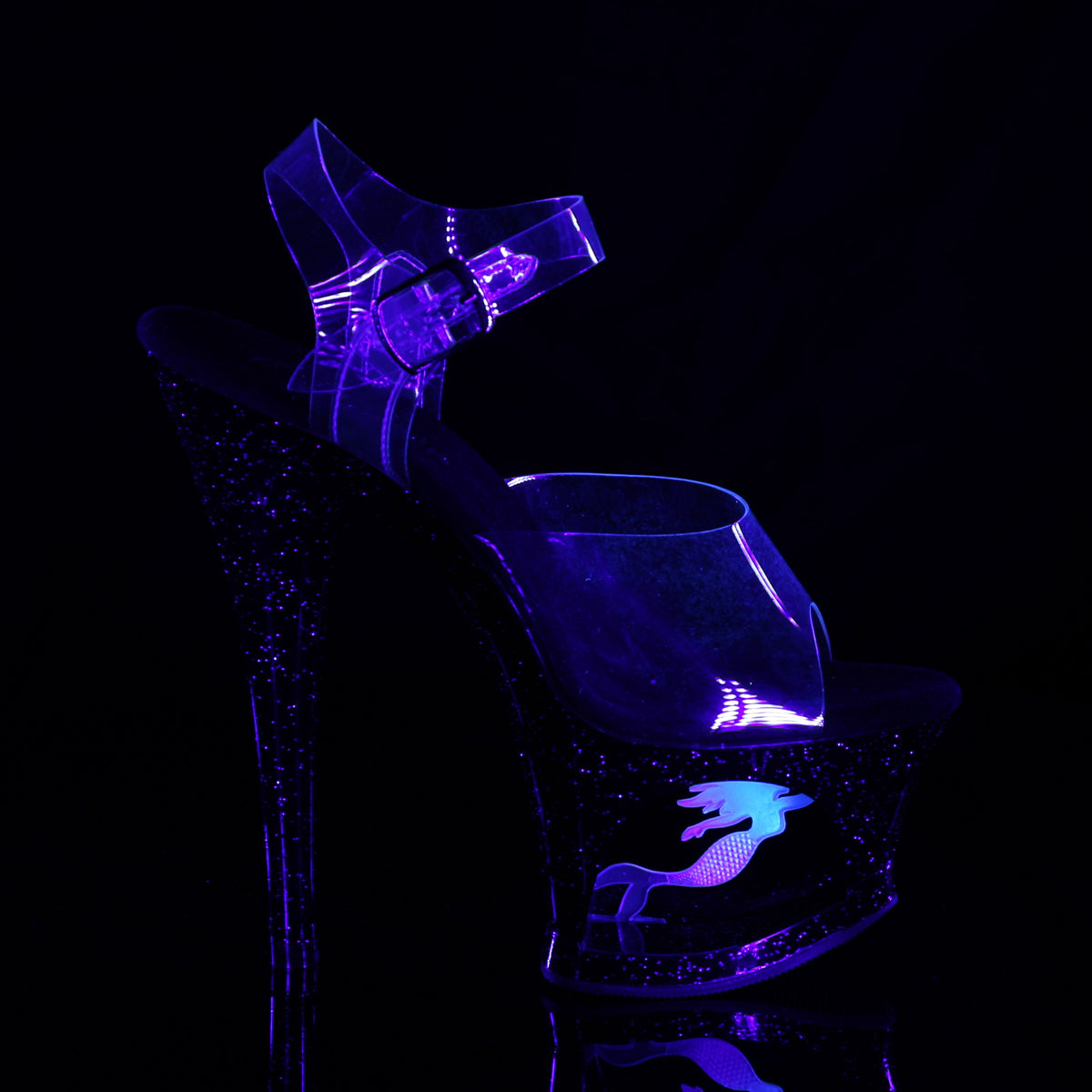 Pleaser Womens Sandals MOON-708MER Clr/Blk