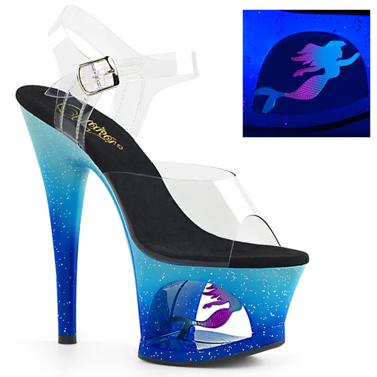 Pleaser Damen Sandalen MOON-708Mer CLR / Blue Ombre