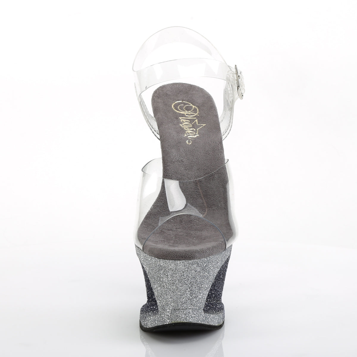 Pleaser Damen Sandalen MOON-708ombre CLR / SLV-BLK Ombre