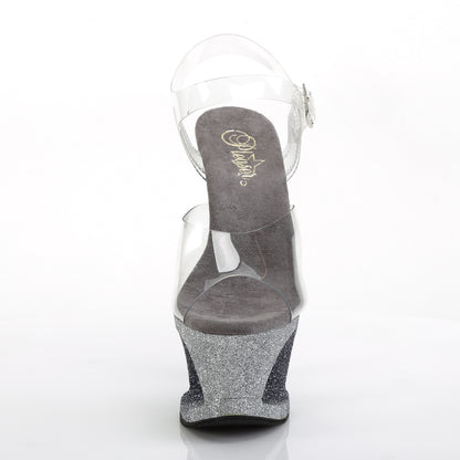 Pleaser Damen Sandalen MOON-708ombre CLR / SLV-BLK Ombre
