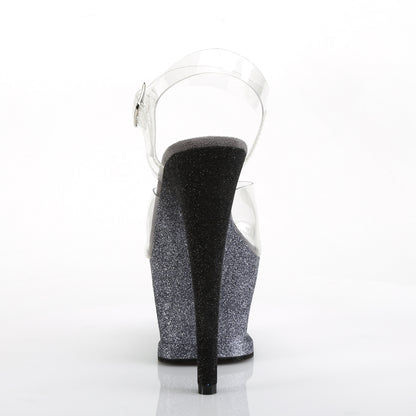 Pleaser Damen Sandalen MOON-708ombre CLR / SLV-BLK Ombre