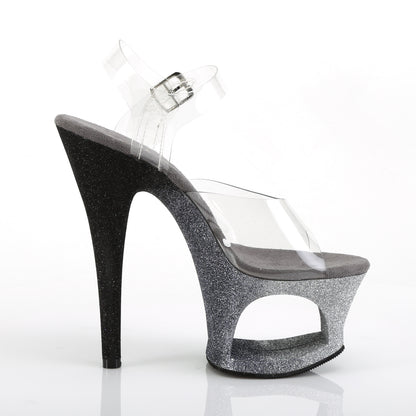 Pleaser Damen Sandalen MOON-708ombre CLR / SLV-BLK Ombre