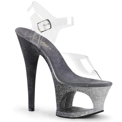 Pleaser Damen Sandalen MOON-708ombre CLR / SLV-BLK Ombre