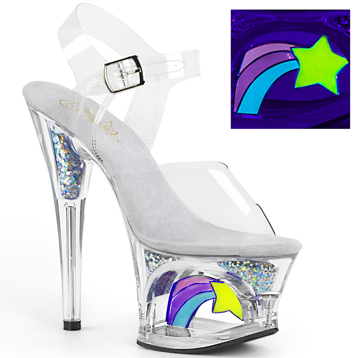 Pleaser Damen Sandalen MOON-708RSS CLR / CLR
