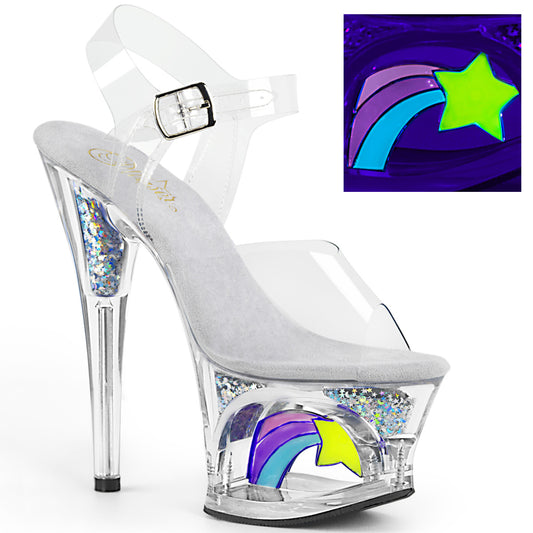 Pleaser Damen Sandalen MOON-708RSS CLR / CLR