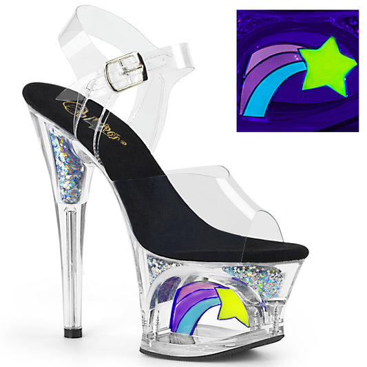 Pleaser Damen Sandalen MOON-708RSS CLR-BLK / CLR