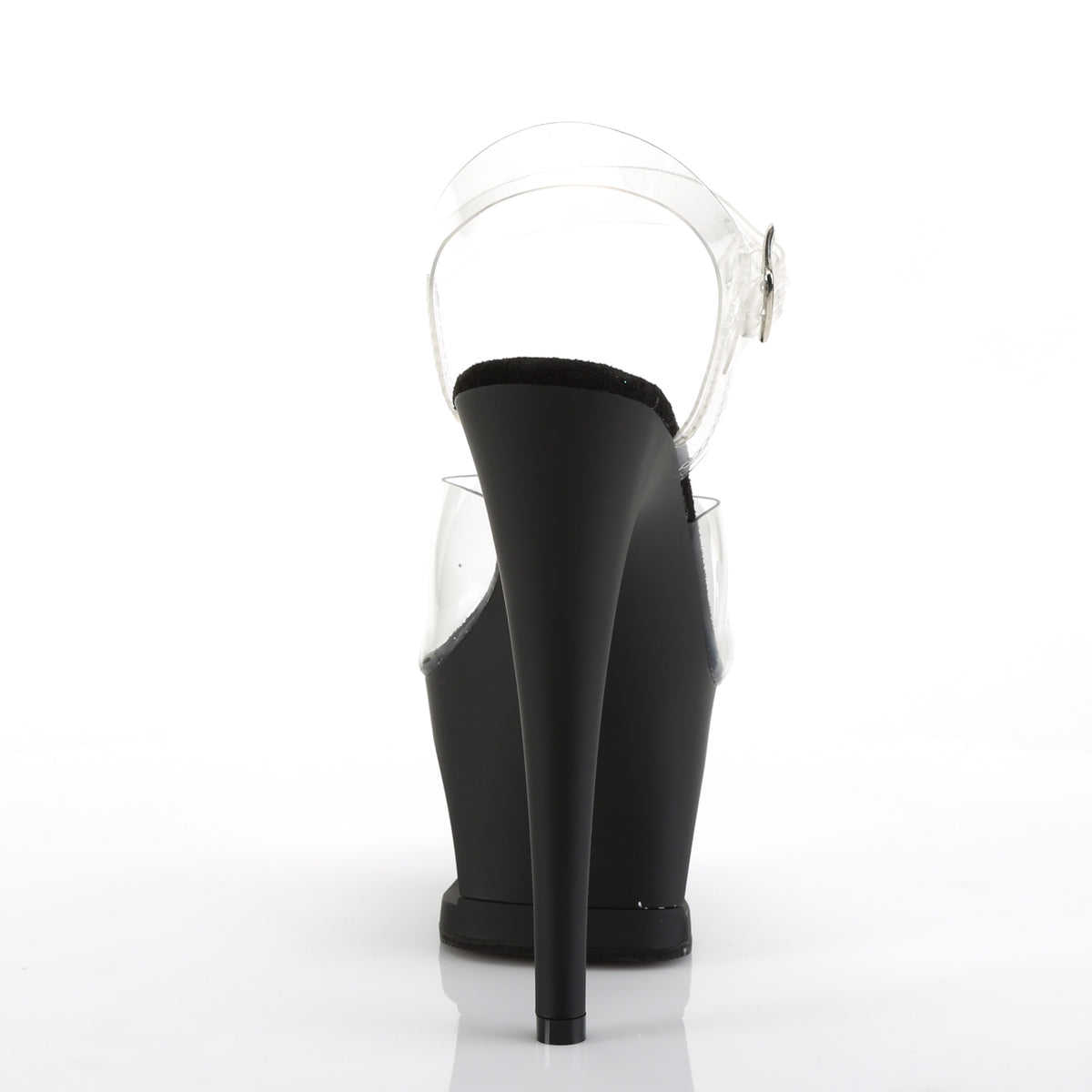 Pleaser Womens Sandals MOON-708SK Clr/Blk Matte-Pewter