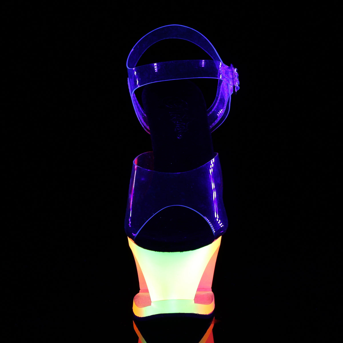 Pleaser Womens Sandals MOON-708UV Clr/Neon Multi