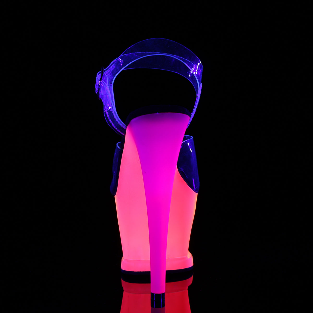 Pleaser Womens Sandals MOON-708UV Clr/Neon Multi