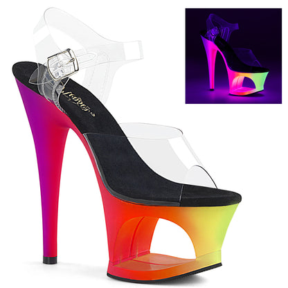 Pleaser Womens Sandals MOON-708UV Clr/Neon Multi