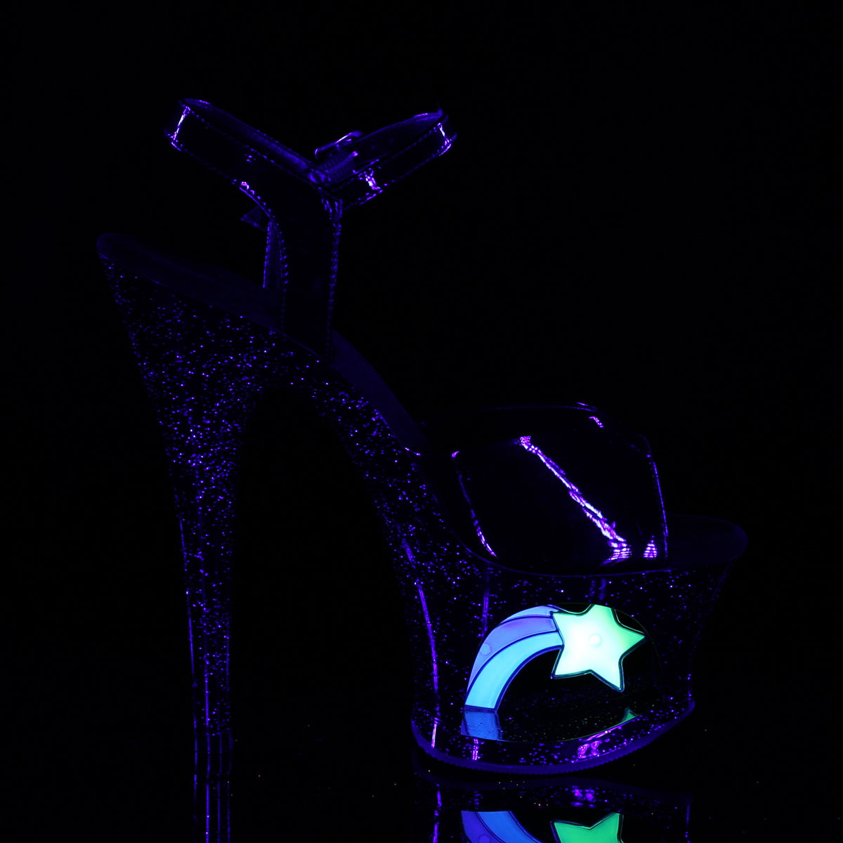 Pleaser Womens Sandals MOON-709RSS Blk Pat/Blk