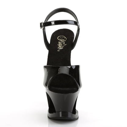 Pleaser Damen Sandalen MOON-709TG BLK Pat / BLK-SLV