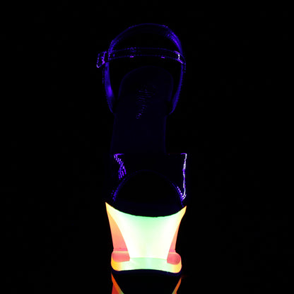Pleaser Womens Sandals MOON-709UV Blk Pat/Neon Multi