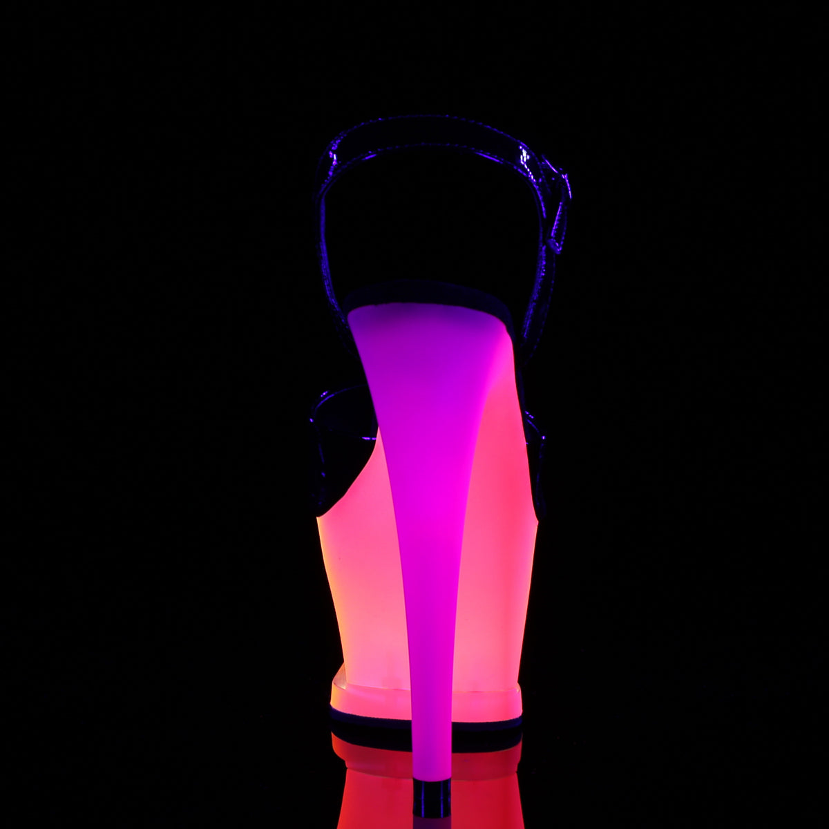 Pleaser Womens Sandals MOON-709UV Blk Pat/Neon Multi