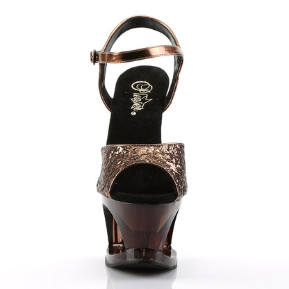 Pleaser Damen Sandalen MOON-710GT Bronzeglitter / Bronze getönt