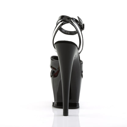 Pleaser Womens Sandals MOON-728 Blk-Wht Pat/Blk