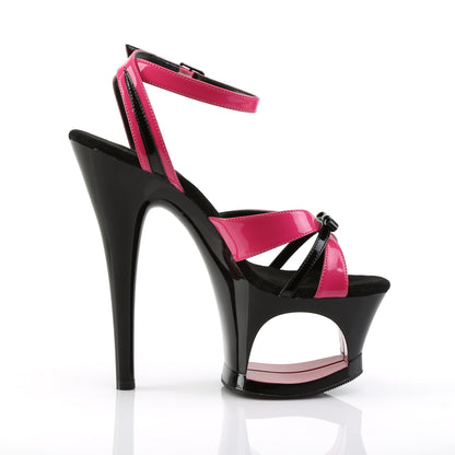 Pleaser Damen Sandalen MOON-728 H. Pink-BLK Pat / BLK
