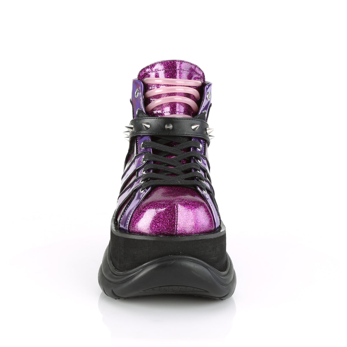 DemoniaCult Herrenstiefel NEPTUNE-100 lila Glitzer-Hologramm