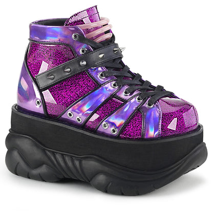 DemoniaCult Herrenstiefel NEPTUNE-100 lila Glitzer-Hologramm