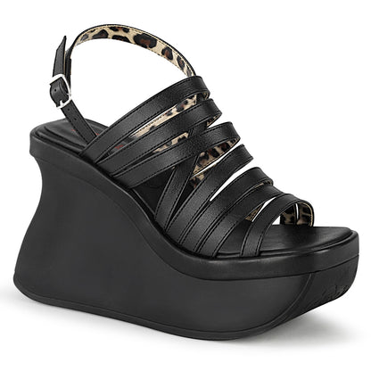 DemoniaCult Frauen Sandalen PACE-33 BLK Vegan Leder