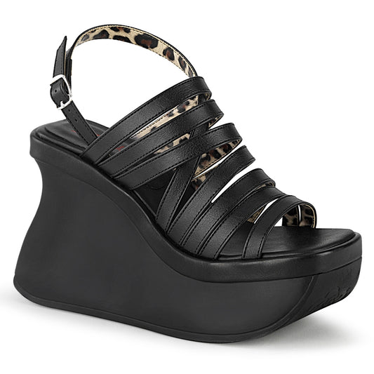 DemoniaCult Womens Sandals PACE-33 Blk Vegan Leather