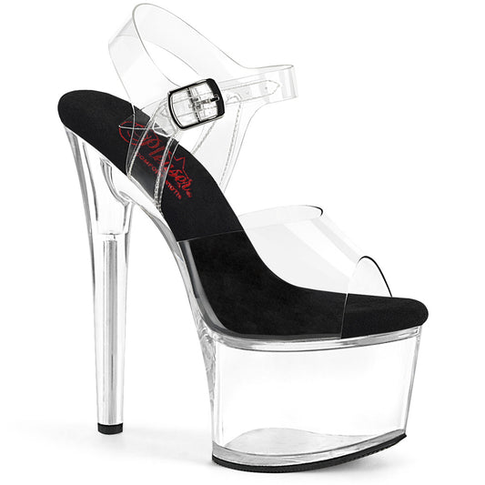 Pleaser   PASSION-708 CLR-BLK/CLR