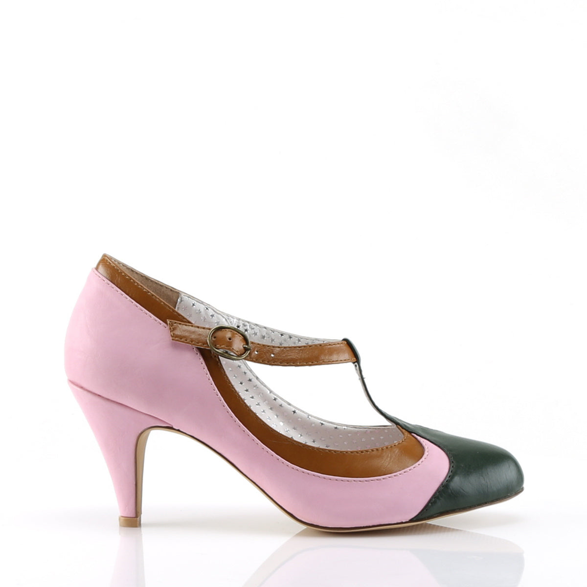 Pin Up Couture Frauenpumpen PEACH-03 B.Pink Multi-Faux-Leder