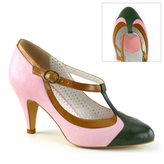 Pin Up Couture Frauenpumpen PEACH-03 B.Pink Multi-Faux-Leder