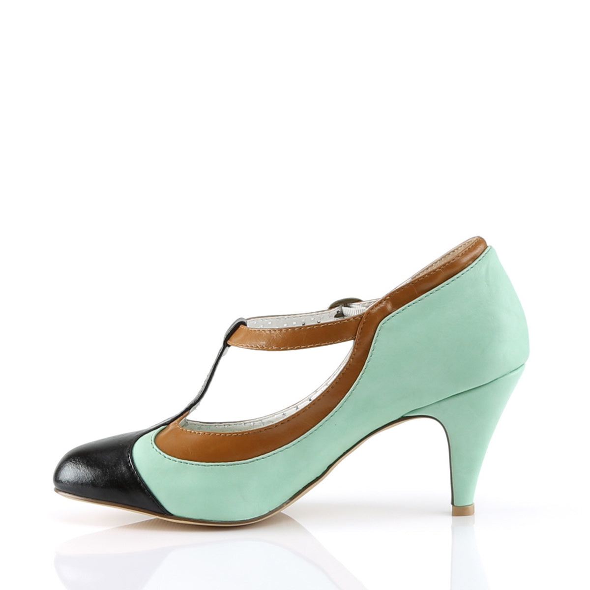Pin Up Couture Frauenpumpen PEACH-03 Mint Multi-Faux-Leder