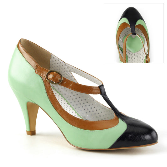 Pin Up Couture Frauenpumpen PEACH-03 Mint Multi-Faux-Leder