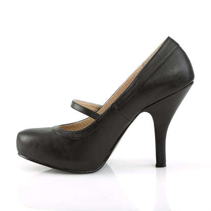 Pleaser Pink Label Womens Pumps PINUP-01 Blk Faux Leather