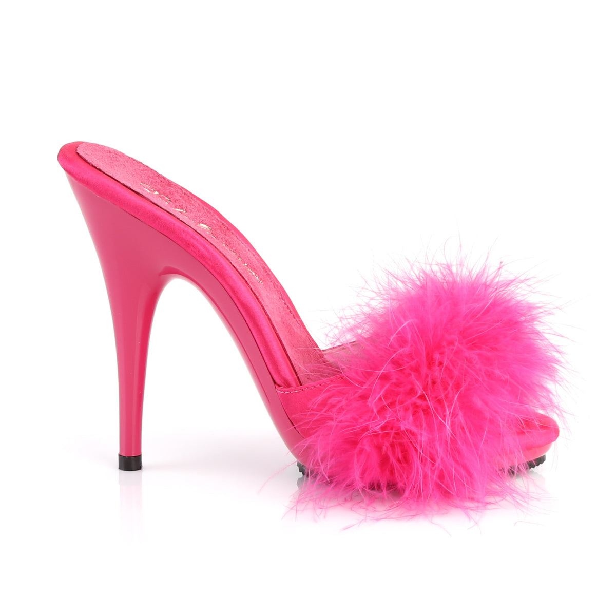 Fabulicious Damen Sandalen POISE-501f H. Rosa Satin-Marabou-Fur / h. Rosa