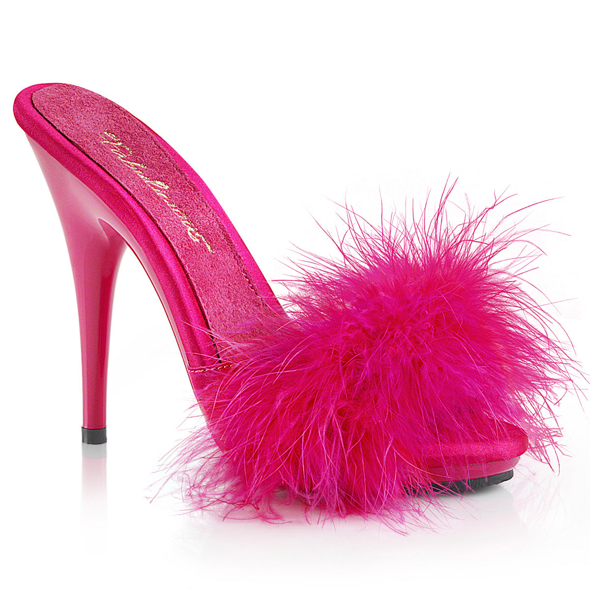 Fabulicious Damen Sandalen POISE-501f H. Rosa Satin-Marabou-Fur / h. Rosa