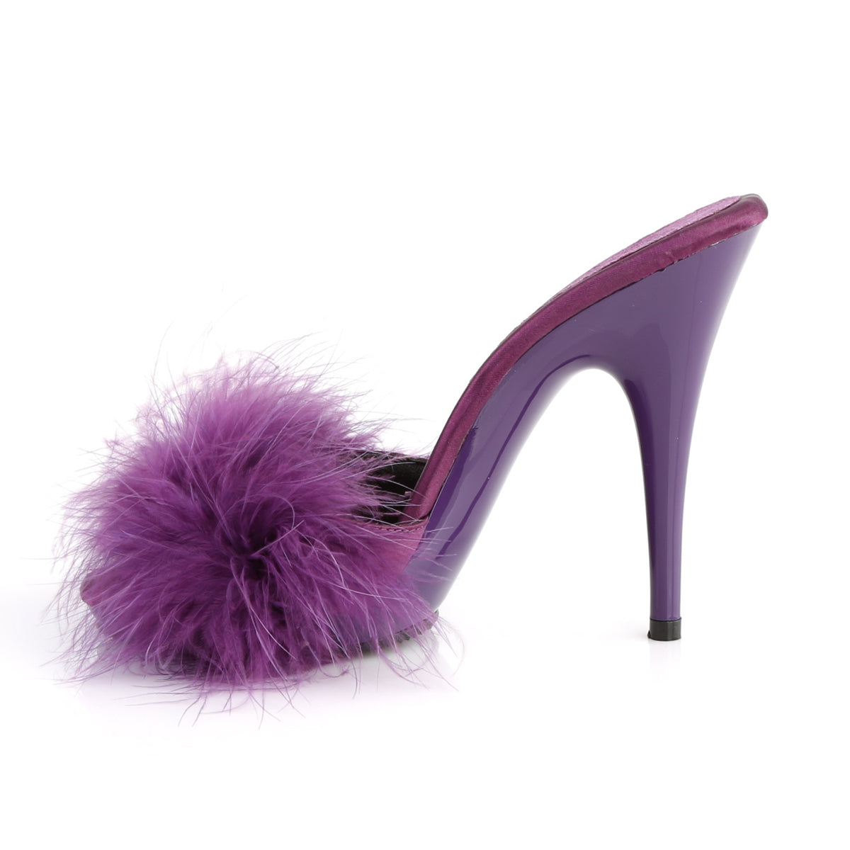 Fabulicious Damen Sandalen POISE-501f lila Satin-Marabou-Pelz / Lila
