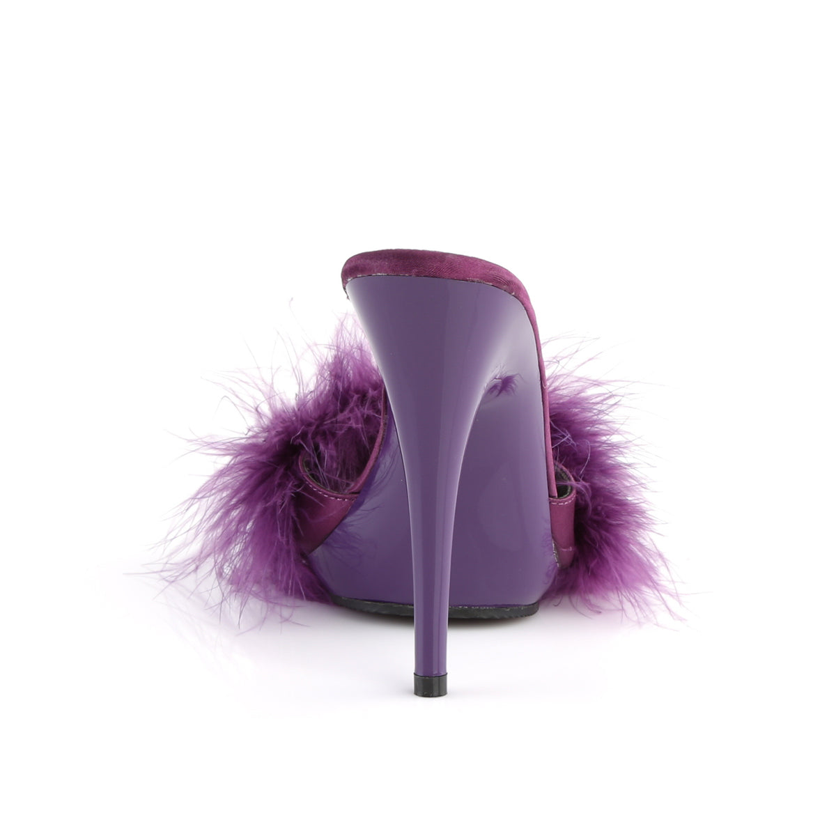 Fabulicious Damen Sandalen POISE-501f lila Satin-Marabou-Pelz / Lila