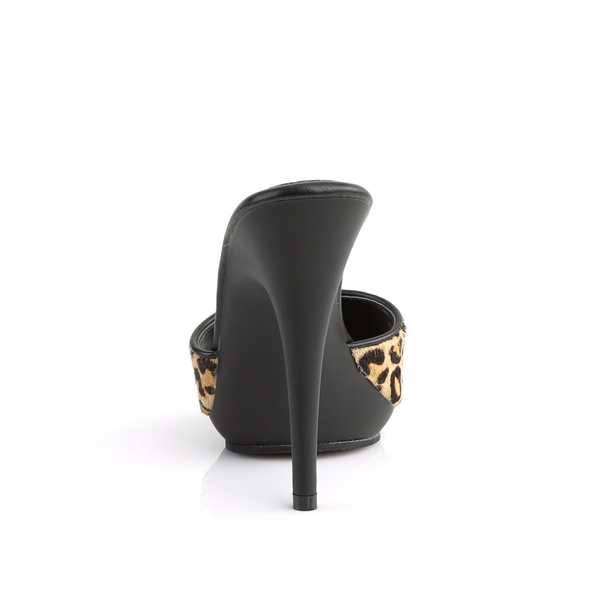 Fabulicious Damen Sandalen POISE-501Fur Leopard-Druckfell / BLK Matte